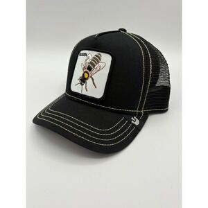 Goorin Bros. Queen Bee Trucker Hat Black Animal Farm Snapback Cap NWT